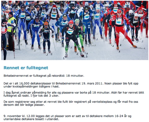 La notizia pubblicata su www.birkebeiner.no