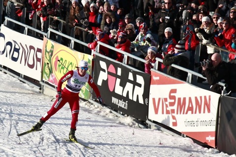 Marit Bjoergen e lo stadio di Holmenkollen - Photo SkiVM2011