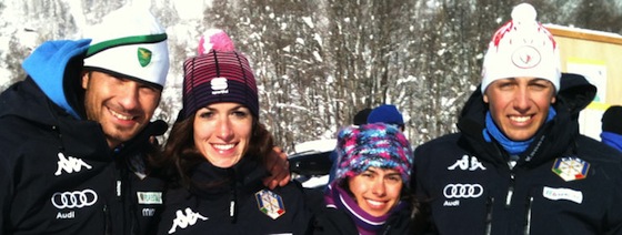 I quattro vincitori della prova di Coppa Europa di oggi. Foto M. Selle I quattro vincitori della prova di Coppa Europa di oggi. Foto M. Selle